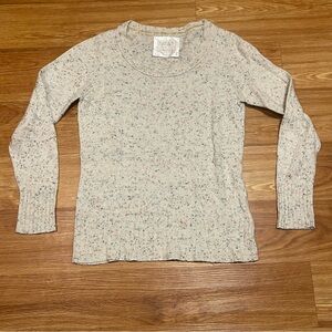 Old Navy Ladies Pullover Sweater, Natural White Speckled Multicolor, Size Large
